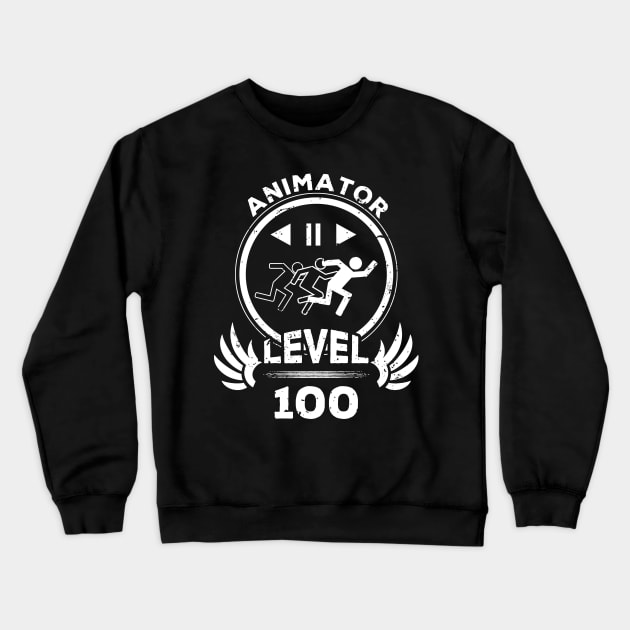 Level 100 Animator Animation Fan Gift Crewneck Sweatshirt by atomguy